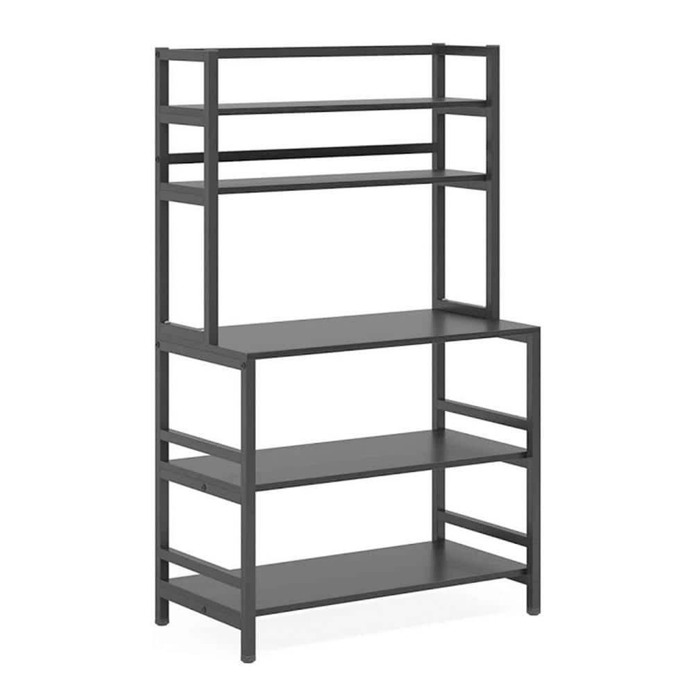 BYBLIGHT Keenyah White Kitchen Baker's Rack with Hutch, Storage Cabinet and  Shelves, Microwave Oven Stand Rack BB-XK00055XL - The Home Depot