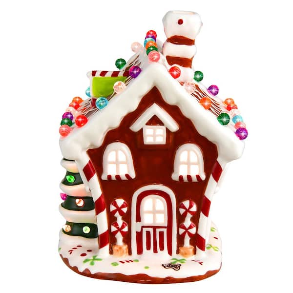Costway 11 in. Christmas Village with 44 Multi-Colored Lights