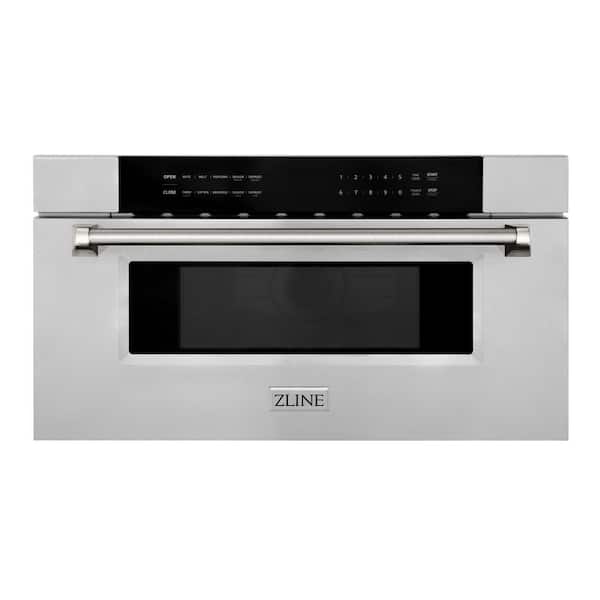 Autograph Edition 30 in. 1.2 cu. ft. Built-in Microwave Drawer in Stainless Steel and Polished Nickel Helix Handle
