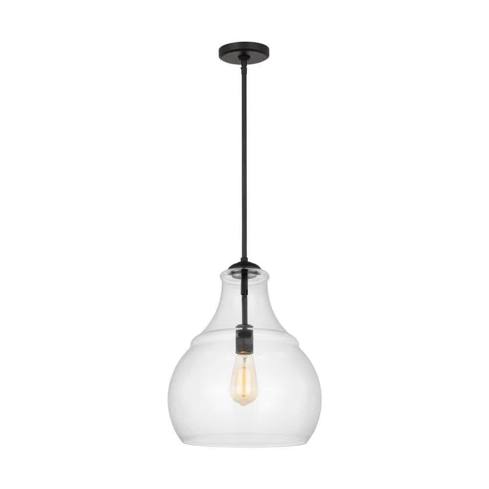 Midnight Black Clear Glass Indoor/Outdoor Pendant Light