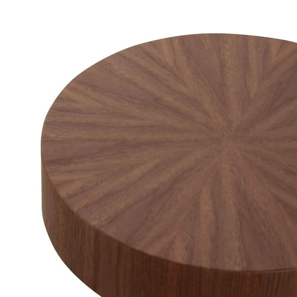 X-TAGE WALNUT 【ROUND L】 MR MODREST Modrest Larch Modern 18 in. Walnut Round Wood End Table