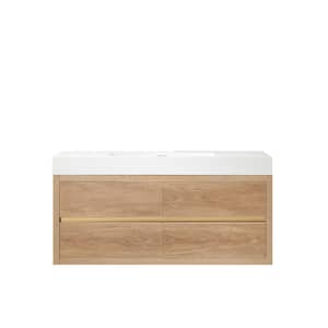 Palencia 48 in. W x 20 in. D x 23.6 in. H Bath Vanity in North American Oak with White Integral Composite Stone Top
