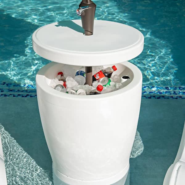 enesher swimming pool table set umbrella delightful patio home design Step2 Vero In-Pool Shade Table (White)
