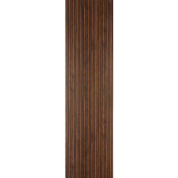 Urban Stripes 1/4 in. x 1 ft. x 7.88 ft. Brown Honey Glue-Up Foam Wood Slat Walls (10-Pack)/78.8 sq. ft.