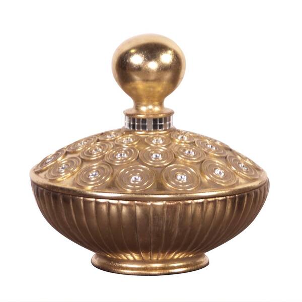 Unbranded Gold Gem Studded Decorative Urn