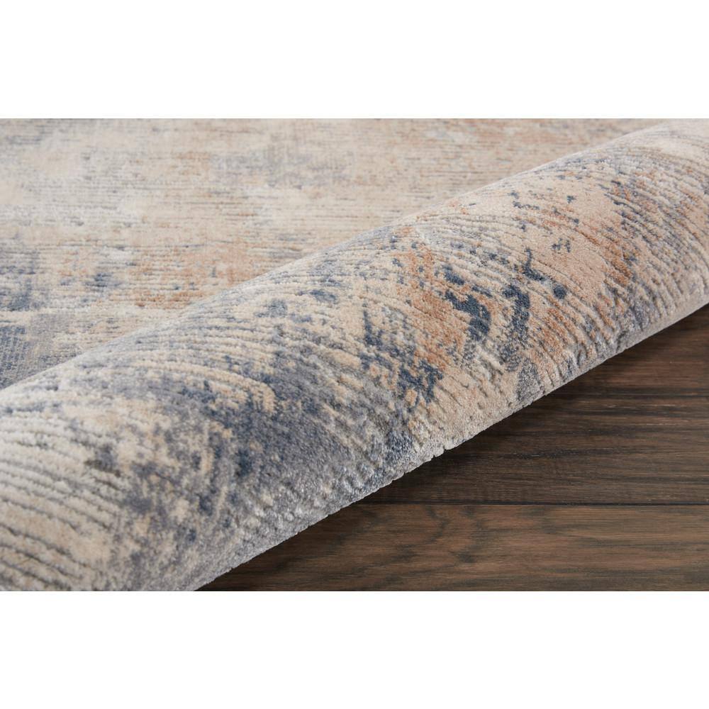 Abstract Grey and Beige Synthetic 5'3" x 7'3" Easy Care Rug