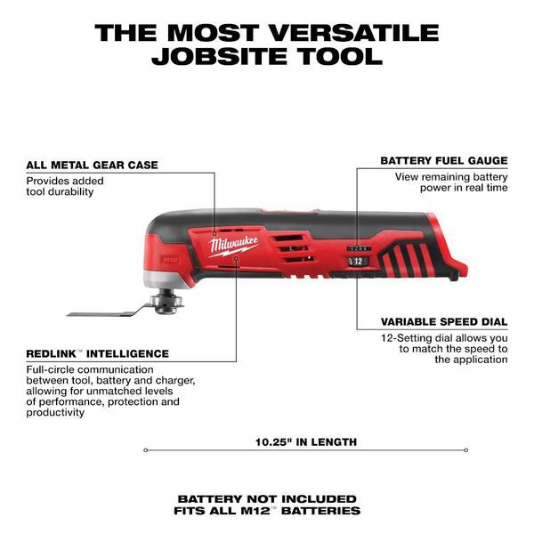 Milwaukee M12 12V Lithium-Ion Cordless Drill Driver/Impact Driver Combo Kit w/Multi-Tool and 10 oz. Caulk and Adhesive Gun