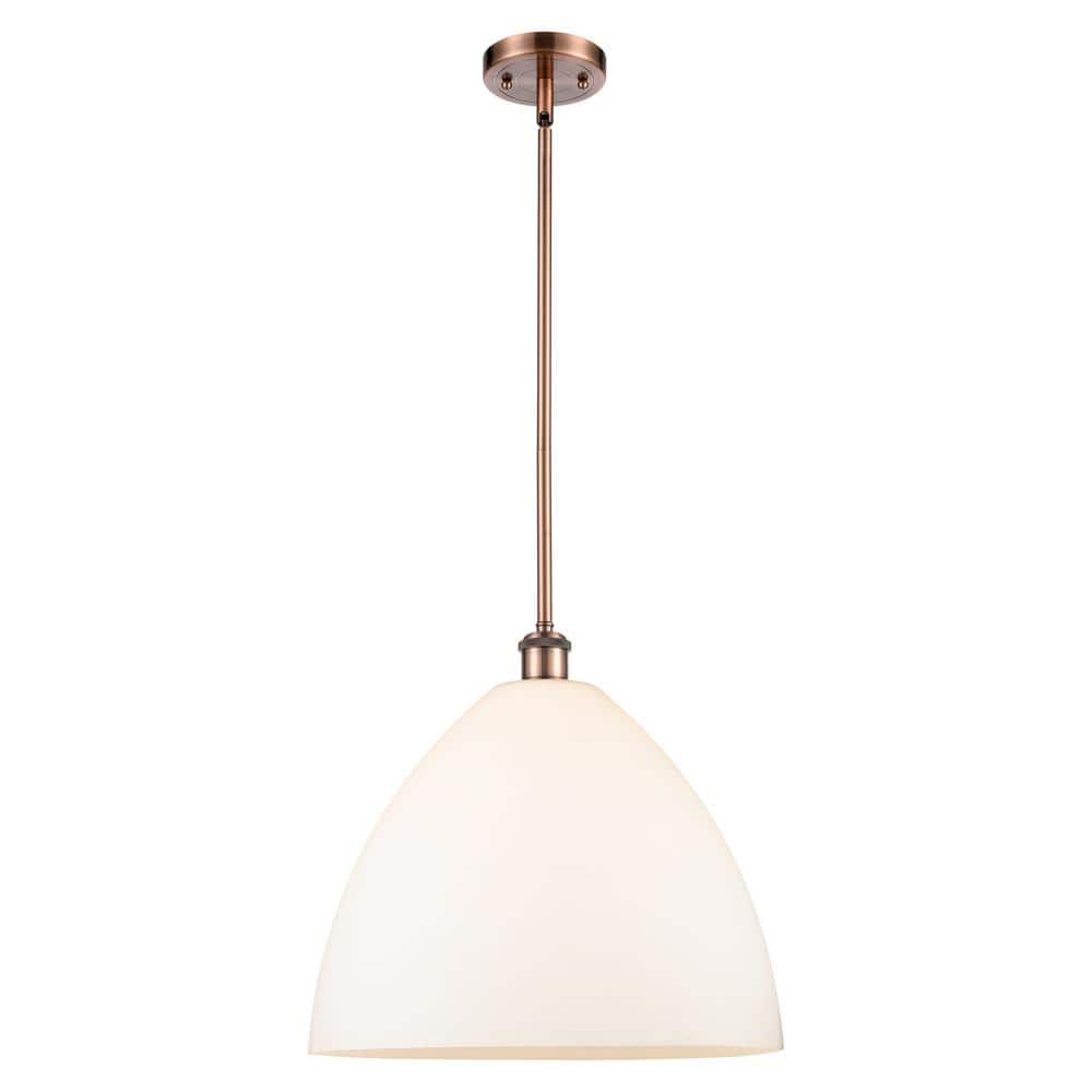 Bristol Glass 60-Watt 1-Light Antique Copper Shaded Mini Pendant Light with Painted Glass Shade price history on PriceWatchPro