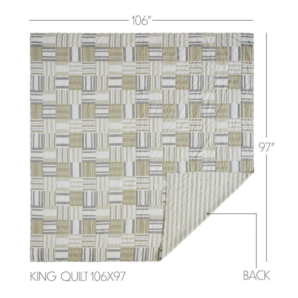 King Size White Cotton Reversible Patchwork Quilt