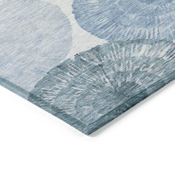 Chantille Machine Washable Indoor/Outdoor Abstract ACN2351 Denim 8 ft. x 10 ft. Area Rug