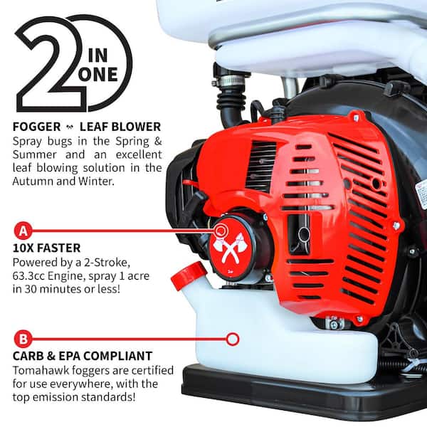 Tomahawk Power - 3 HP Turbo Boosted Backpack Fogger for Mosquito ZIKA Protection