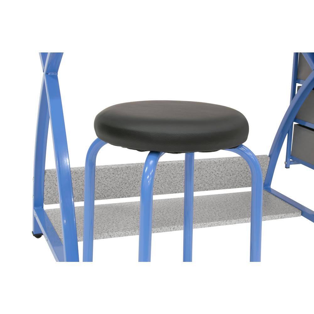 Comet Plus Blue/Gray Craft Table with Stool and Storage - 40.25" x 26"