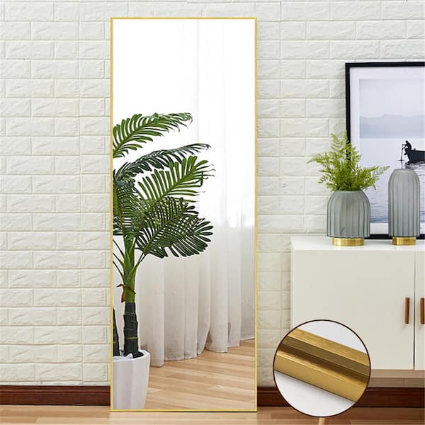 Dovelina 64.17 in. X 21.26 in.Oversized Modern Metal Framed Beveled Glass Full Length Standing Mirror