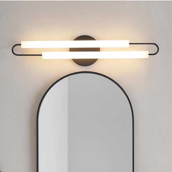 Hinkley Eos 19-Watt Integrated LED 25 in. Bath Vanity Light with Invisimount in Black