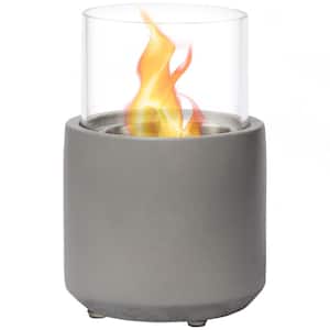 Tabletop 4.75 in. Direct Vent Ethanol Fireplace in Light Grey
