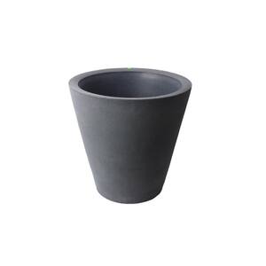 26 in. H x 26 in. W Charcoalstone Coarse Ribbed Texture Olympus Polyethylene Plastic Self-Watering Planter