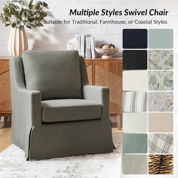 Grey slipcover chair sale