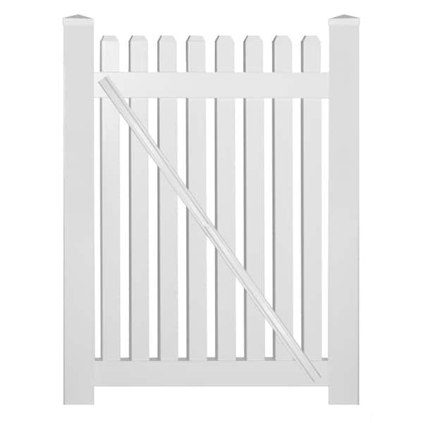 Weatherables Provincetown 4 ft. W x 3 ft. H White Vinyl Picket Fence Gate Kit