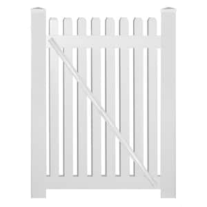 Provincetown 5 ft. W x 3 ft. H White Vinyl Picket Fence Gate Kit Includes Gate Hardware