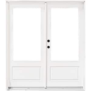 60 in. x 80 in. Fiberglass Smooth White Right-Hand Inswing Hinged 3/4 Lite Patio Door