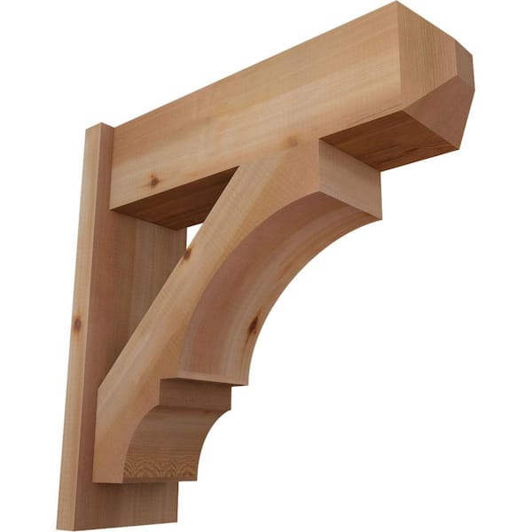 Ekena Millwork 8 in. x 24 in. x 24 in. Western Red Cedar Balboa Craftsman Smooth Outlooker