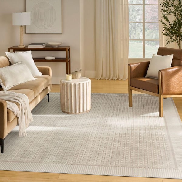 Nordic Ivory 8 ft. x 10 ft. Geometric Contemporary Area Rug