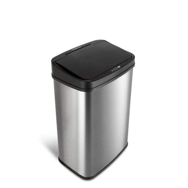 NINESTARS 13 Gal. Stainless Steel Touchless Metal Household Trash Can
