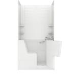 Rampart Wheelchair Accessible 4.5 ft. walk-in bathtub with 6 in. Tile Easy Up Adhesive Wall Surround in White
