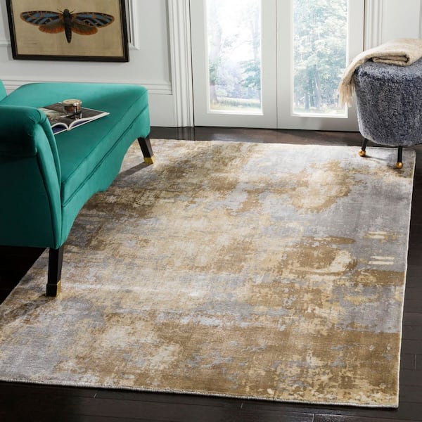 Mirage 6 ft. x 9 ft. Taupe/Gray Contemporary Distressed Area Rug