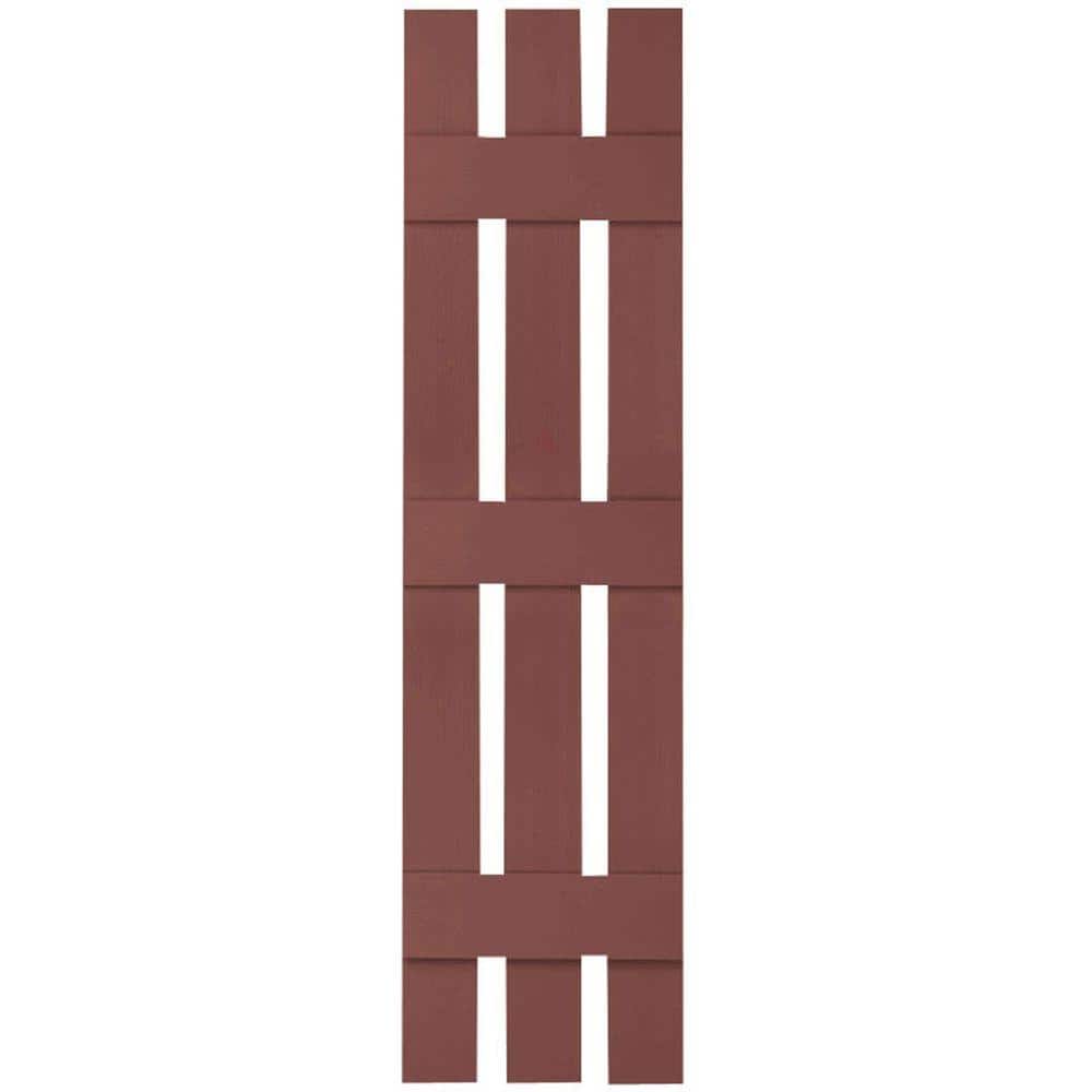 12 in. x 95 in. Lifetime Vinyl Custom Three Board Spaced Board and Batten Shutters Pair Burgundy Red price history on PriceWatchPro
