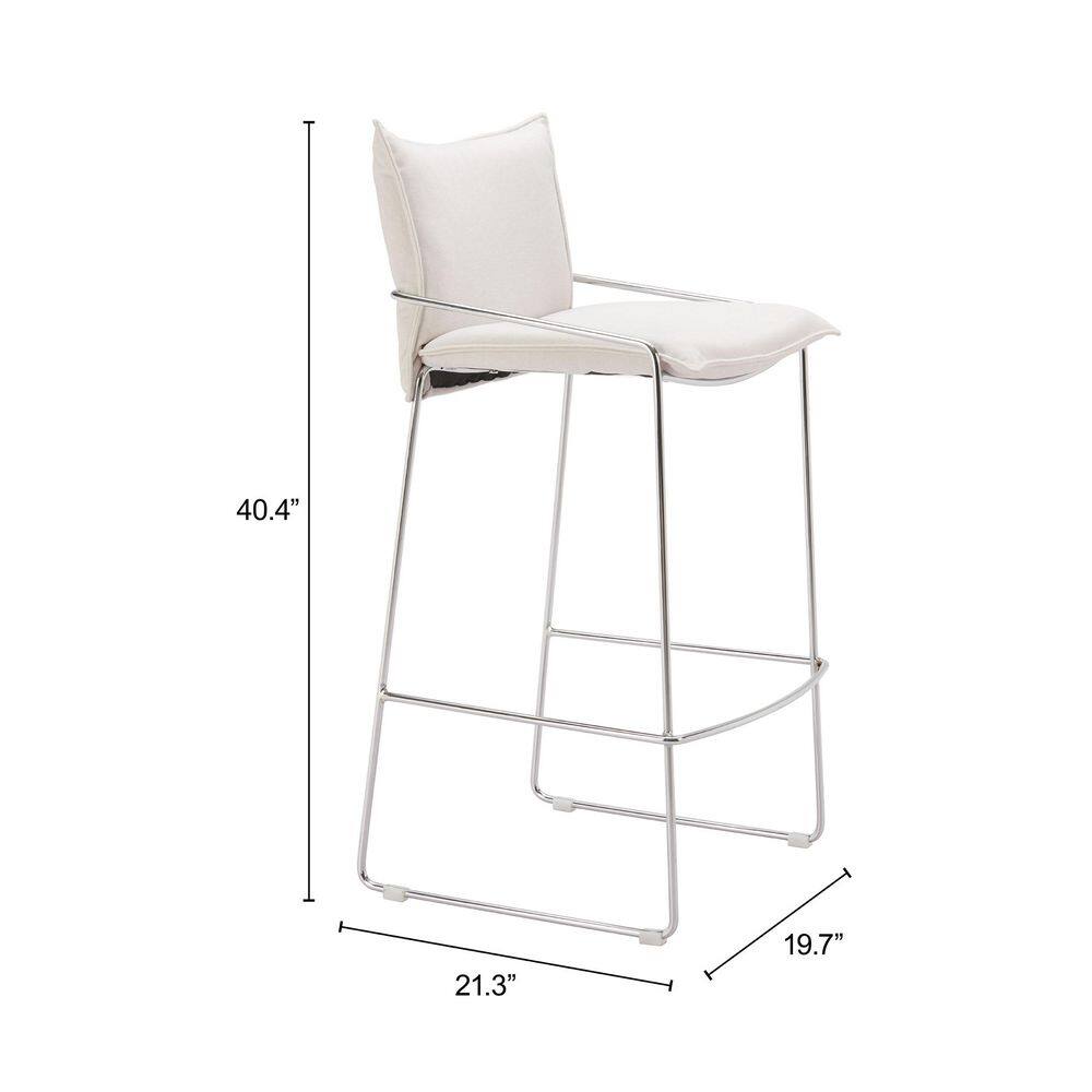 Barstool with dimension measurements.