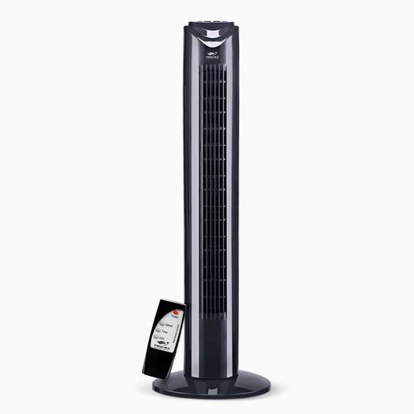 PROAIRA 32 in. Oscillating Tower Fan in Black with 3 Speed Control and Remote