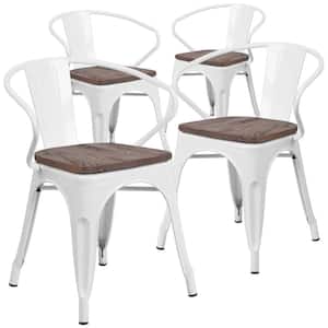 White Restaurant Chairs (Set of 4)