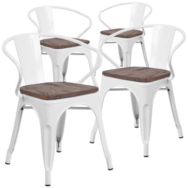 Carnegy Avenue White Restaurant Chairs (Set of 4)