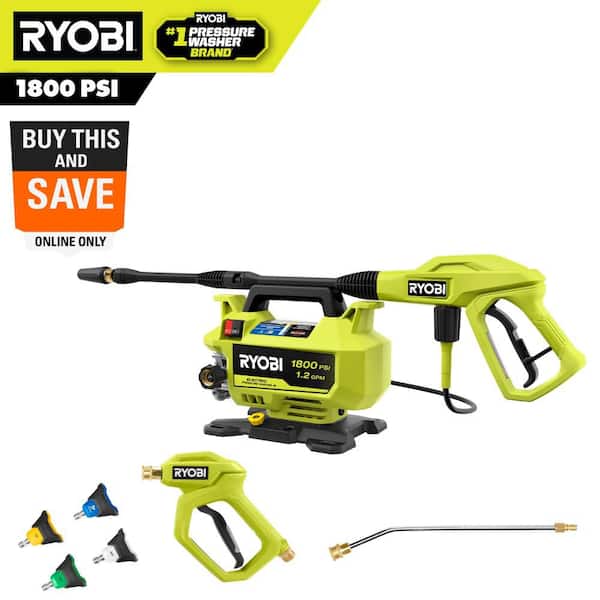 1800 PSI 1.2 GPM Cold Water Corded Electric Pressure Washer with Automotive Accessory Kit