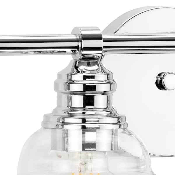 Ambrose 48 in. 4-Light Polished Chrome with Clear Glass Shades New Traditional Bath Vanity Light for Bath