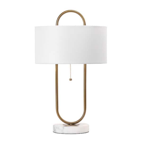 nuLOOM Turin 20 in. Gold Steel Contemporary Table Lamp with Shade