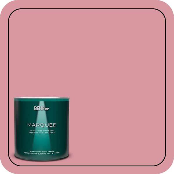 BEHR MARQUEE 1 qt. #M150-4 Glow Pink Semi-Gloss Enamel Interior Paint & Primer