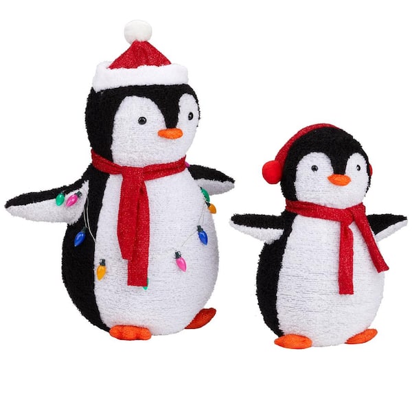 Karl home 2PCS 38 in. White Christmas Penguin Set with Lights