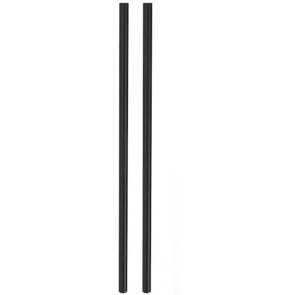 26 x 3/4 Black Aluminum Hollow Round Deck Balusters Metal Spindles with Drill Bit for Railing Porch Staircase 12 Pack