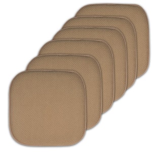 Taupe, Honeycomb Memory Foam Square 16 in. x 16 in. Non-Slip Back Chair Cushion (6-Pack)