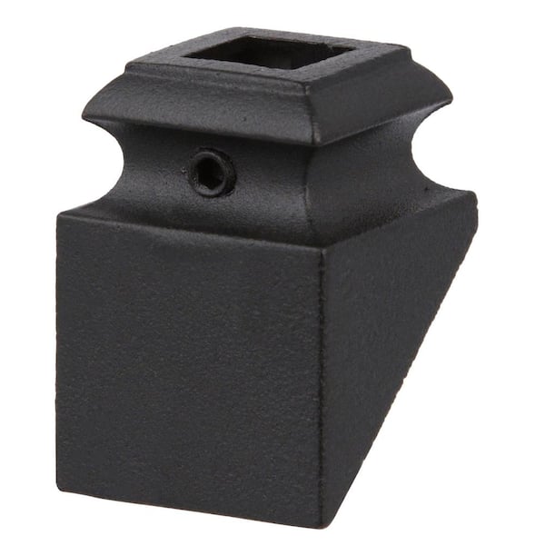 EVERMARK Stair Parts 1/2 in. Matte Black Angled Metal Baluster Shoe for Stair Remodel