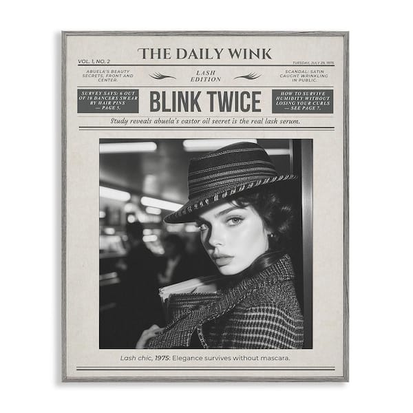 The Daily Wink Magazine by A Barefoot Stylist Gray Framed Giclee Culture Art Print 14 in. x 11 in.