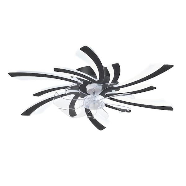 31 in. Indoor Black Indoor Ceiling Fan with Adjustable White Integrated LED, Remote Included