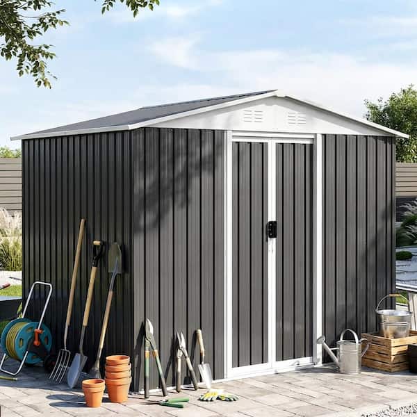 ToolCat 8 ft. W x 6 ft. D Aluminum Alloy Frame Shed with Sliding
