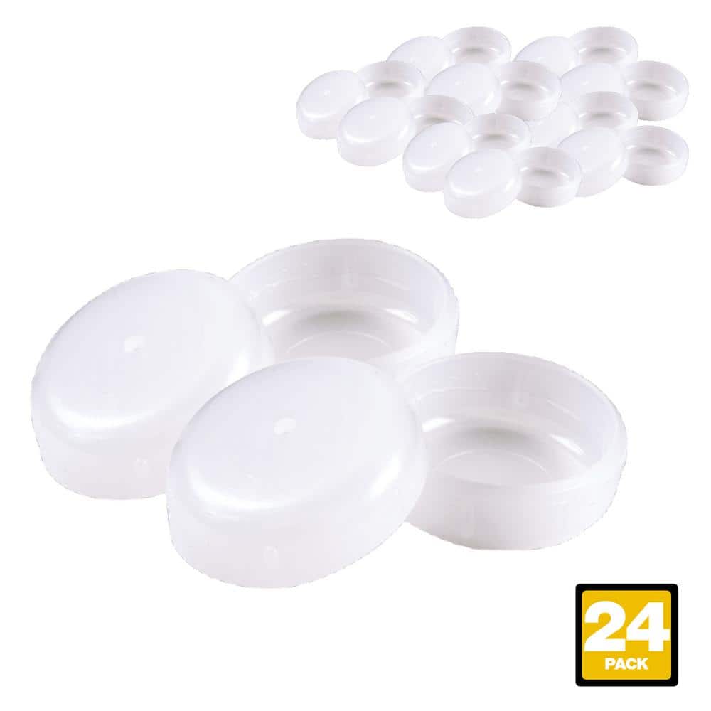 Shepherd 1-1/2 in. White Plastic Insert Patio Furniture Cups (24-Pack)