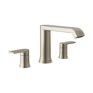 Genta LX 2-Handle Deck-Mount High Arc Roman Tub Faucet Trim Kit in Brushed Nickel (Valve Not Included)
