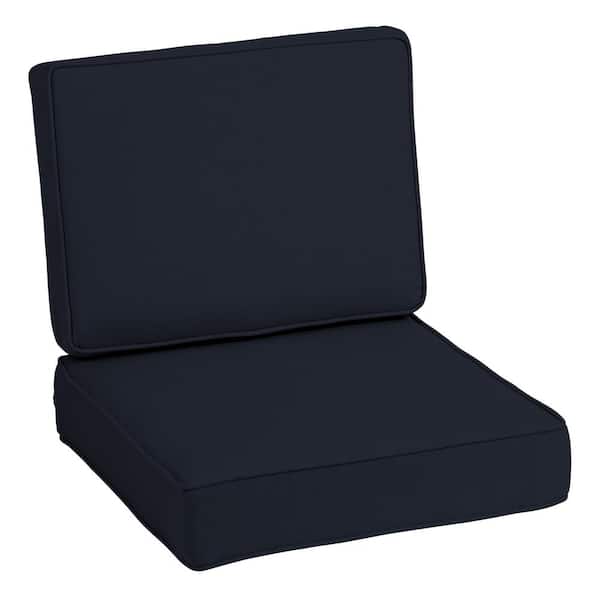 ARDEN ProFoam 24 in. x 24 in. 2-Piece Deep Seating Outdoor Lounge Chair Cushion in Classic Navy Blue