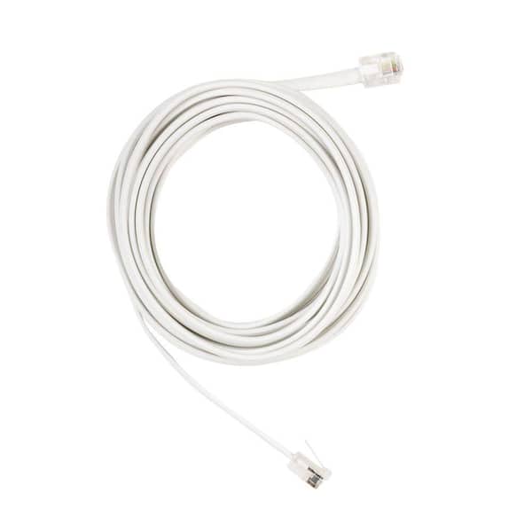 Commercial Electric 12 ft. Telephone Line Cord, White