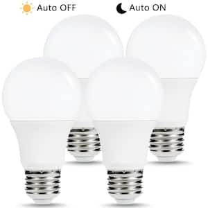 40-Watt Equivalence A19 6W Non-Dimmable Dusk to Dawn LED Light Bulb E26 Base Daylight White 5000K (4-Pack)